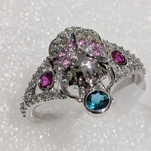 NWT Bomb Party "The Ring Of Immortality" RBP2639 Genuine Topaz Ruby Rhodium Ring